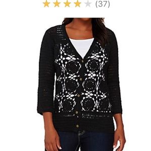Liz Claiborne Crochet cardigan 6-8